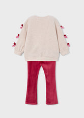 Conjunto Saco Moños Pana Rojo Mayoral estilo